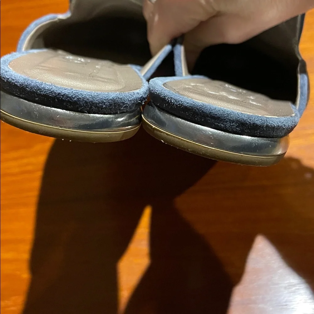 AGL Attilio Giusti Leombruni blue suede mules size 40